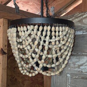 Kichler Coltyn - Coastal Wood finish Beaded Bowl Medium Hanging light